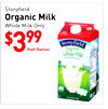 Stonyfield Organic Milk Whole Milk Only $399 Stonyfield Organic Half Gallon whole Milk - - - - &