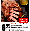 USDA CHOICE BIG Y 699 lb Angus Beef Porterhouse Steak or Fresh American Lamb Leg Steak, Bone-In