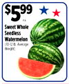 ea Sweet Whole Seedless Watermelon (10-12 lb. Average Weight)