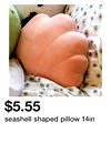 seashell shaped pillow 14in