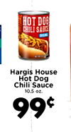 HOT D06 CHILI SAUCE Hargis House Hot Dog Chili Sauce 10.5 oz.