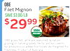 OBE Filet Mignon SAVE $3.00/LB $ 29 99 lb USDA ORGANIC OBE grass-fed cattle are seasoned by nature grazing on native grasses, herbs, and succulents. No antibiotics or added hormones. Air-freighted for freshness. Product of Australia.
