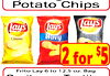 Potato Chips Lay's Lay's Lay's Classic Wavy Barbecue 2 for $5 Frito Lay 6 to 12.5 oz. Bag ..