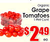 Organic Grape Tomatoes 1 Plnt Cont. $ ea.