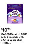 CADBURY, MINI EGGS Milk Chocolate with a Crisp Sugar Shell Treats, Easter Candy
