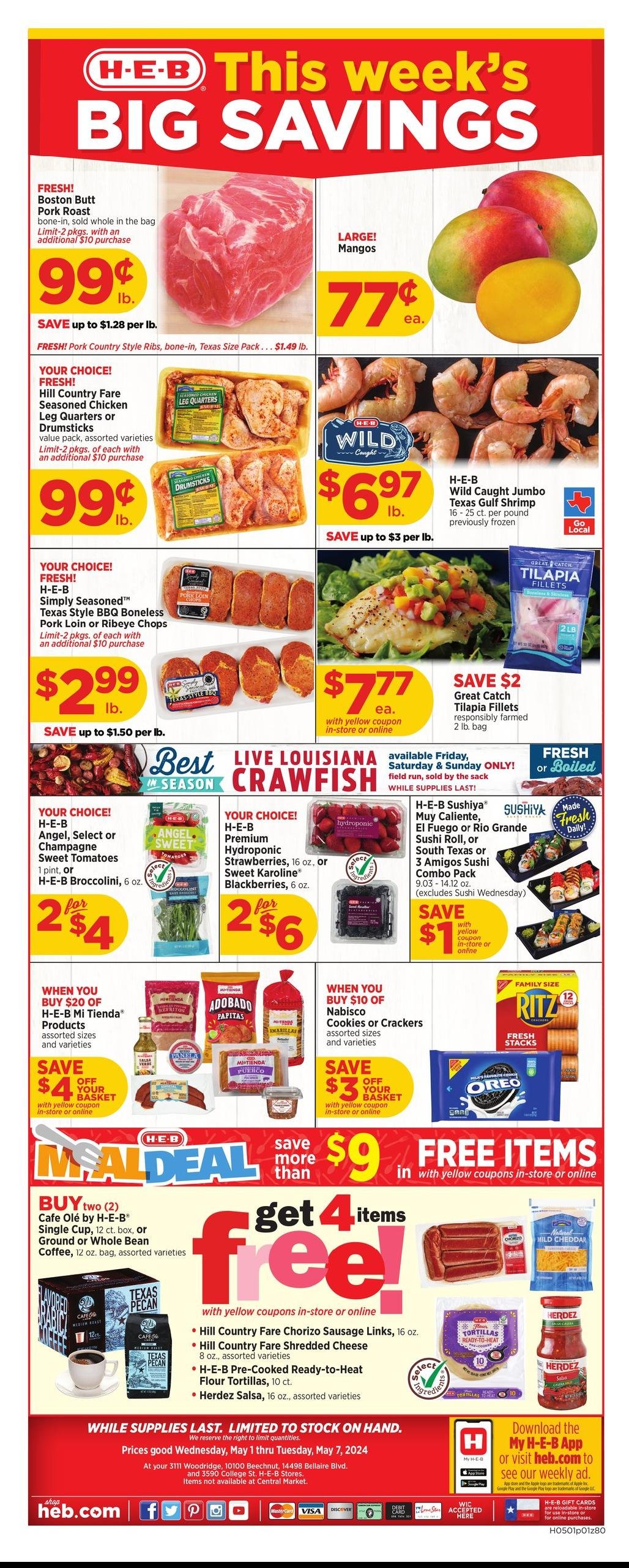 HEB weekly ad - page 1