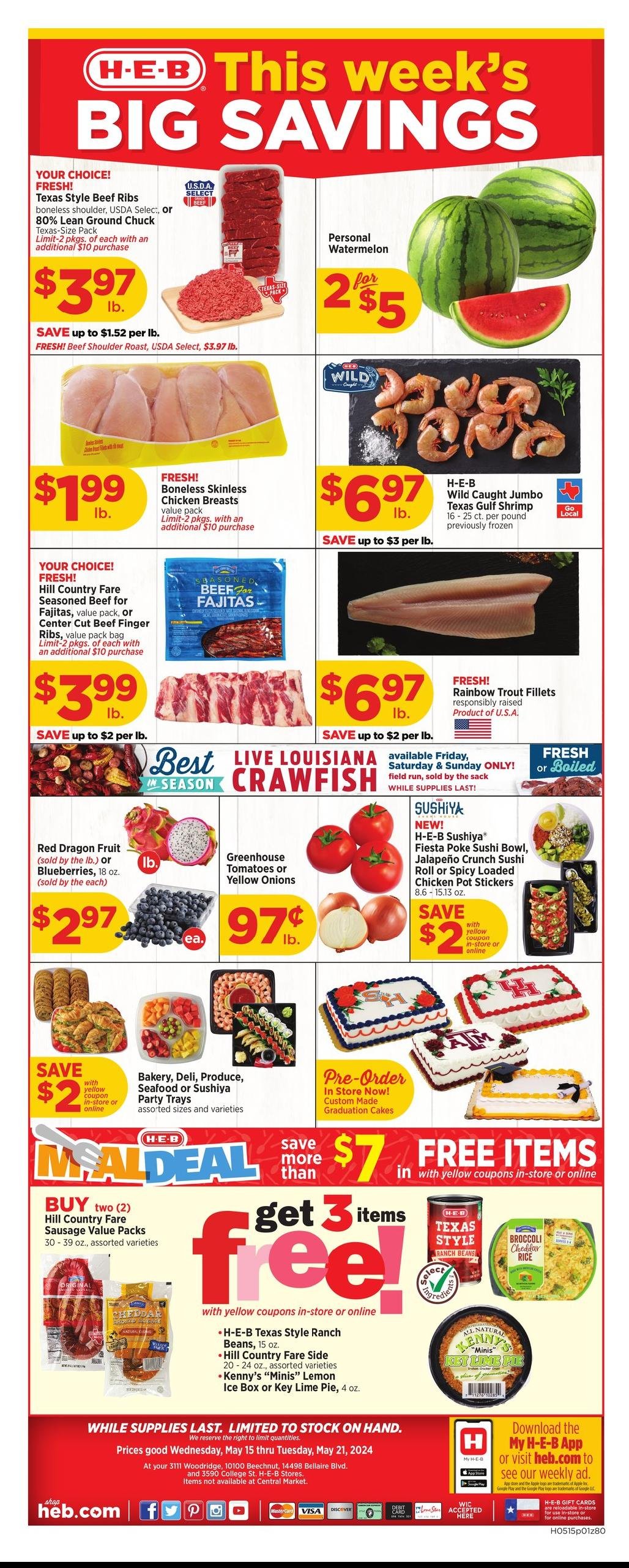 HEB weekly ad - page 1