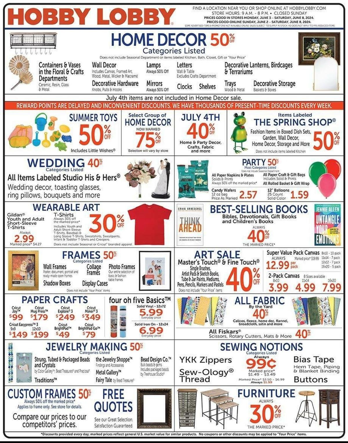 Hobby Lobby weekly ad - page 1